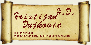 Hristijan Dujković vizit kartica